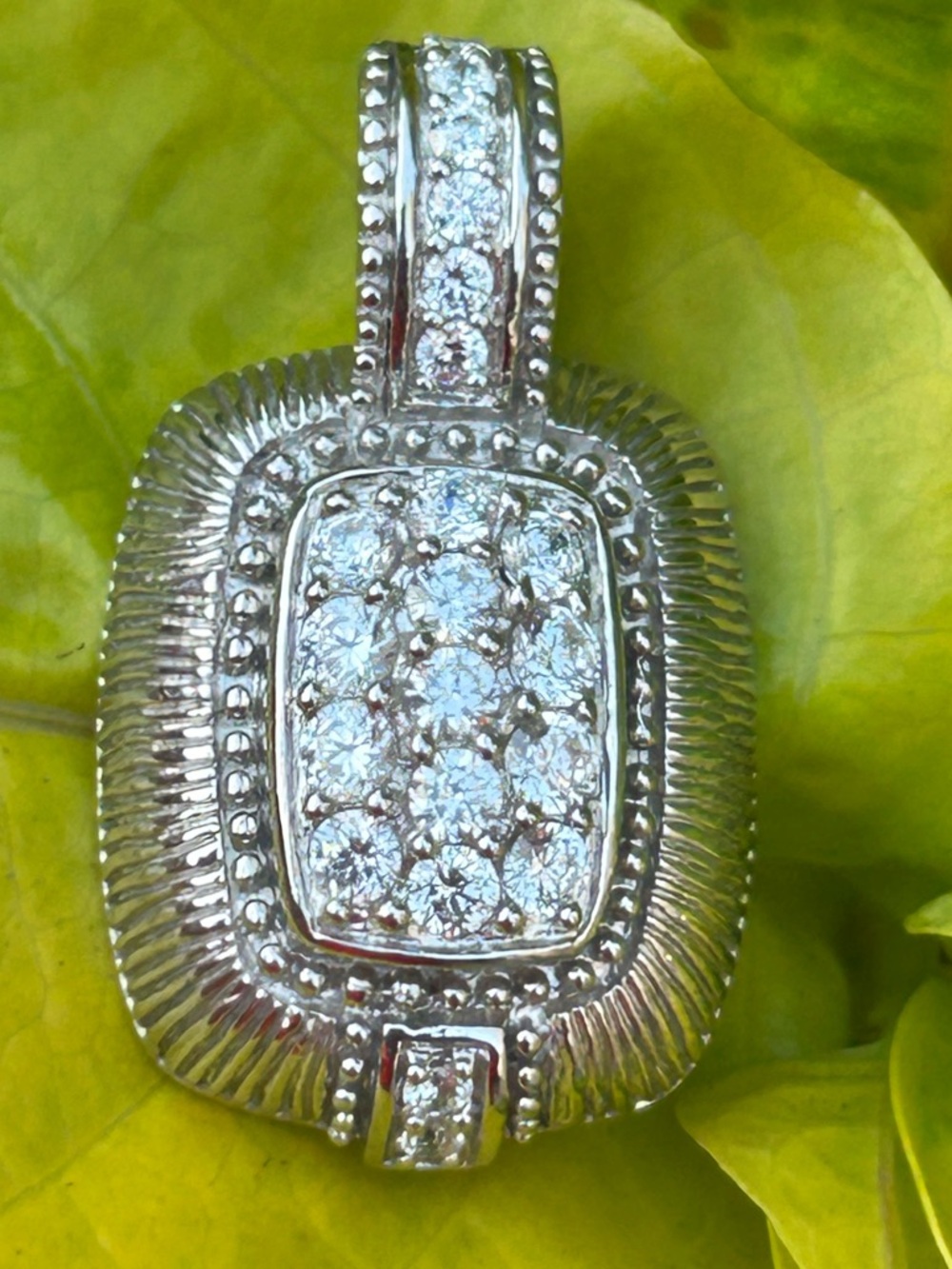 Judith Ripka Cubic Zirconia Cluster Enhancer Pendant - Sterling Silver 925